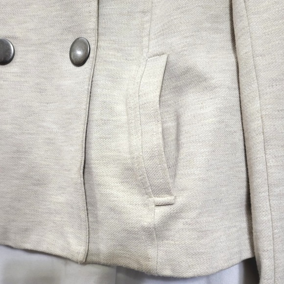 Cabi Women's Ivory‎ Charlie Moto Military Snap Button Stretch Knit Jacket Small - Picture 4 of 7